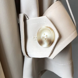 Oversized Double-Breasted Trench Coat with Notch Collar