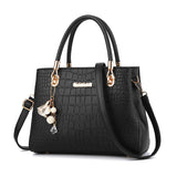 Women's Tote Bag Handbag with Crocodile Embossed Texture and Shoulder Strap