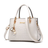 Women's Tote Bag Handbag with Crocodile Embossed Texture and Shoulder Strap