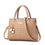 Women's Tote Bag Handbag with Crocodile Embossed Texture and Shoulder Strap