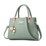 Women's Tote Bag Handbag with Crocodile Embossed Texture and Shoulder Strap