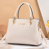 Women's Tote Bag Handbag with Crocodile Embossed Texture and Shoulder Strap