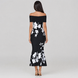 Aurelie | Elegant Off-Shoulder Floral Midi Dress Women Summer