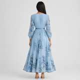 Isabelle | Elegant Pleated V-Neck Midi Dress Women Summer Flowy