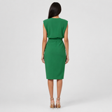 Claire | Elegant Ruched Midi Dress Women Sleeveless Summer Fitted