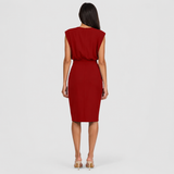 Claire | Elegant Ruched Midi Dress Women Sleeveless Summer Fitted
