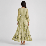 Isabelle | Elegant Pleated V-Neck Midi Dress Women Summer Flowy