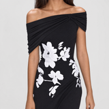 Aurelie | Elegant Off-Shoulder Floral Midi Dress Women Summer