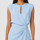 Claire | Elegant Ruched Midi Dress Women Sleeveless Summer Fitted