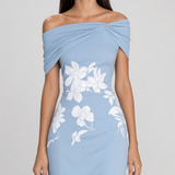 Aurelie | Elegant Off-Shoulder Floral Midi Dress Women Summer