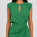 Claire | Elegant Ruched Midi Dress Women Sleeveless Summer Fitted