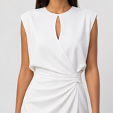 Claire | Elegant Ruched Midi Dress Women Sleeveless Summer Fitted