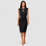 Claire | Elegant Ruched Midi Dress Women Sleeveless Summer Fitted