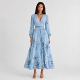 Isabelle | Elegant Pleated V-Neck Midi Dress Women Summer Flowy