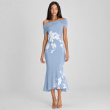 Aurelie | Elegant Off-Shoulder Floral Midi Dress Women Summer