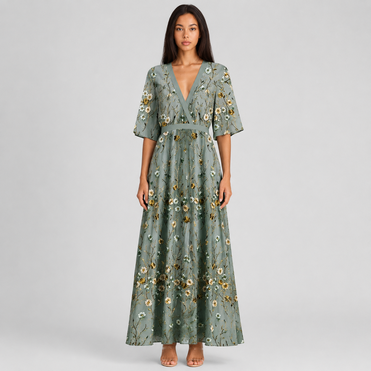 Sophie | Floral V-Neck Elegant Maxi Dress Women Spring