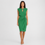 Claire | Elegant Ruched Midi Dress Women Sleeveless Summer Fitted