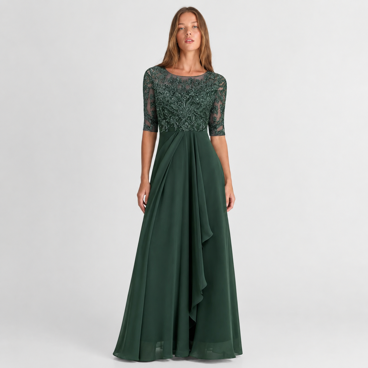 Isabelle | Lace Chiffon Maxi Dress Women Elegant Summer A-Line