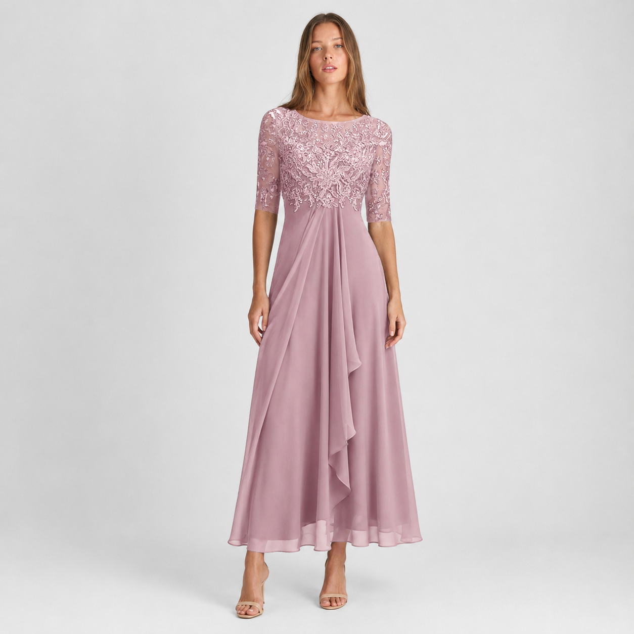 Isabelle | Lace Chiffon Maxi Dress Women Elegant Summer A-Line