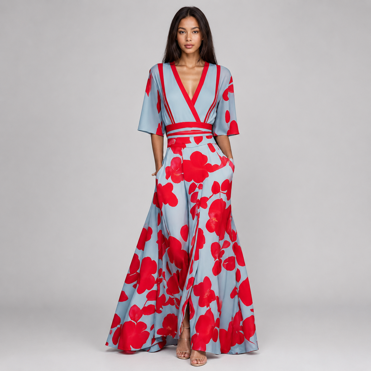 Sophie | Floral V-Neck Elegant Maxi Dress Women Spring