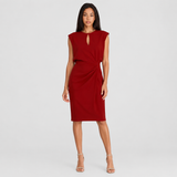 Claire | Elegant Ruched Midi Dress Women Sleeveless Summer Fitted