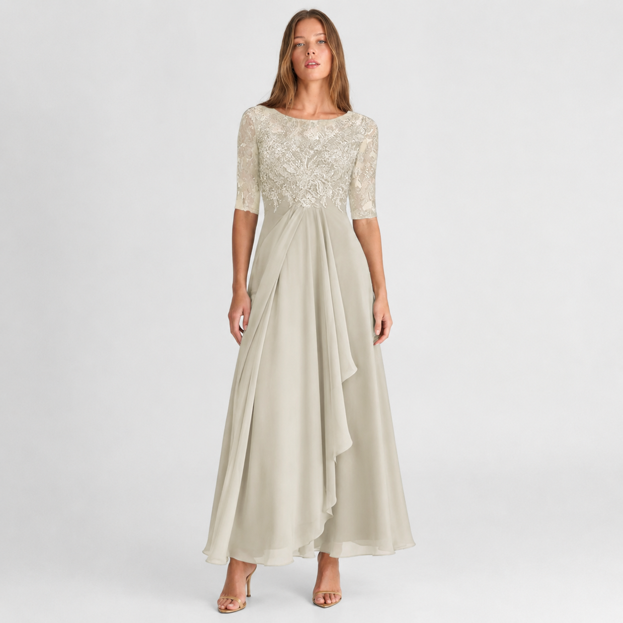 Isabelle | Lace Chiffon Maxi Dress Women Elegant Summer A-Line