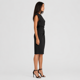 Claire | Elegant Ruched Midi Dress Women Sleeveless Summer Fitted