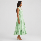 Isabelle | Elegant Pleated V-Neck Midi Dress Women Summer Flowy
