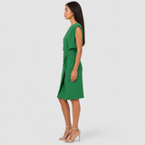 Claire | Elegant Ruched Midi Dress Women Sleeveless Summer Fitted