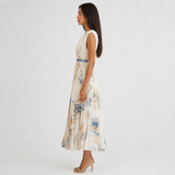 Isabelle | Elegant Pleated V-Neck Midi Dress Women Summer Flowy