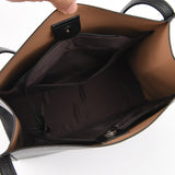 Leather Tote Bag with Shoulder Straps and Front Pocket