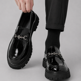 Slip-On Chunky Sole Loafers with Buckle Trim