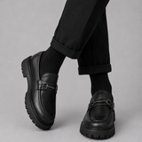 Slip-On Chunky Sole Loafers with Buckle Trim