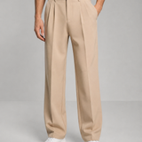 Pleated Wide-Leg Trousers with Side Pockets