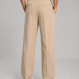 Pleated Wide-Leg Trousers with Side Pockets