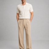 Pleated Wide-Leg Trousers with Side Pockets