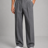 Pleated Wide-Leg Trousers with Side Pockets