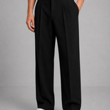 Pleated Wide-Leg Trousers with Side Pockets