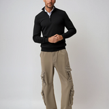 Quarter Zip Knit Sweater Men