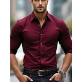 Fitted Long Sleeve Shirt with Stretch
