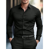 Fitted Long Sleeve Shirt with Stretch