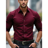 Fitted Long Sleeve Shirt with Stretch