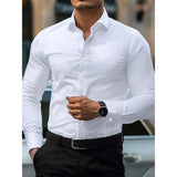 Fitted Long Sleeve Shirt with Stretch