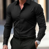 Fitted Long Sleeve Shirt with Stretch