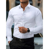 Fitted Long Sleeve Shirt with Stretch