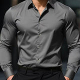 Fitted Long Sleeve Shirt with Stretch
