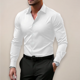 Men's Stretchable Slim-Fit Button-Front Shirt