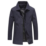 Single-Breasted Long Jacket with Side Pockets