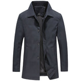 Single-Breasted Long Jacket with Side Pockets