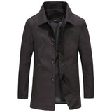 Single-Breasted Long Jacket with Side Pockets